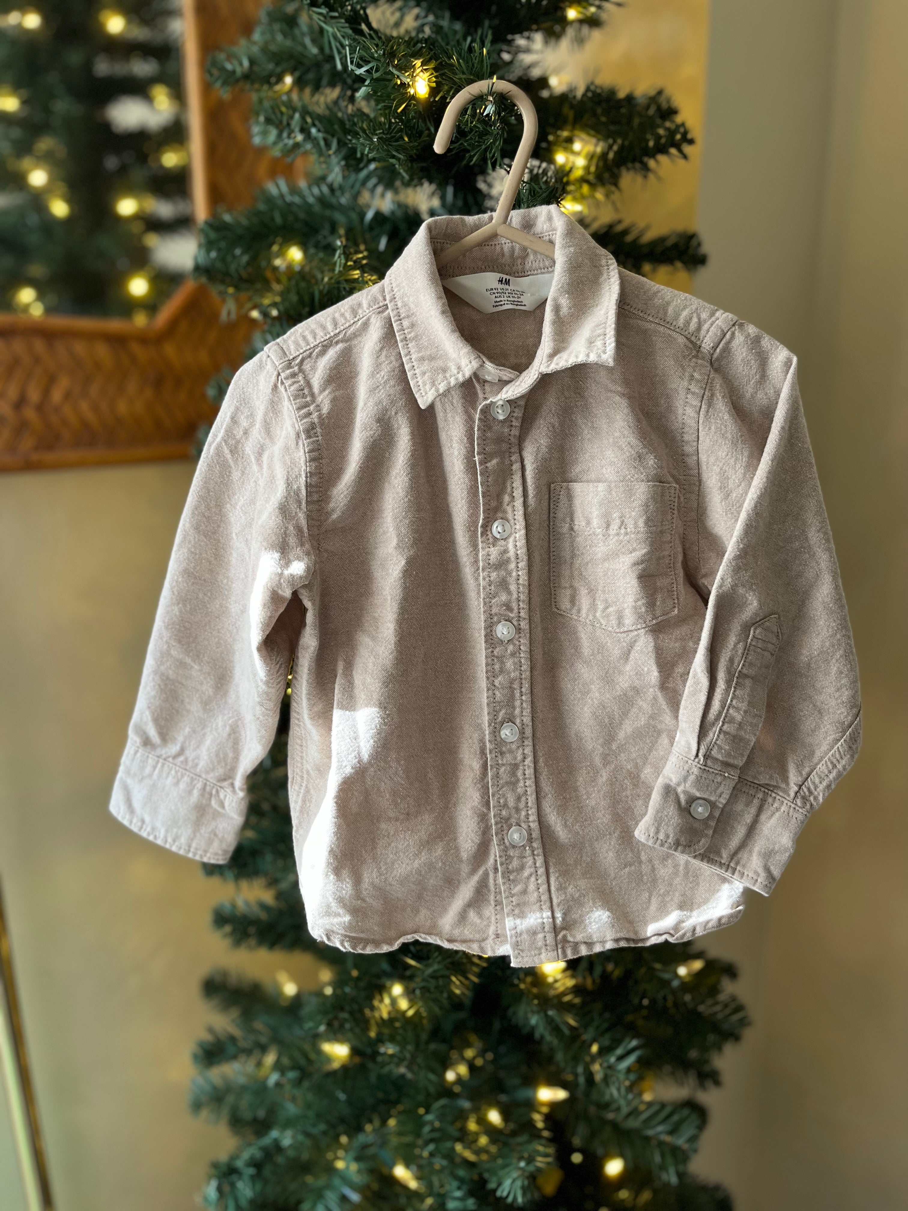 H&M || Natural Button up Shirt || 2Y