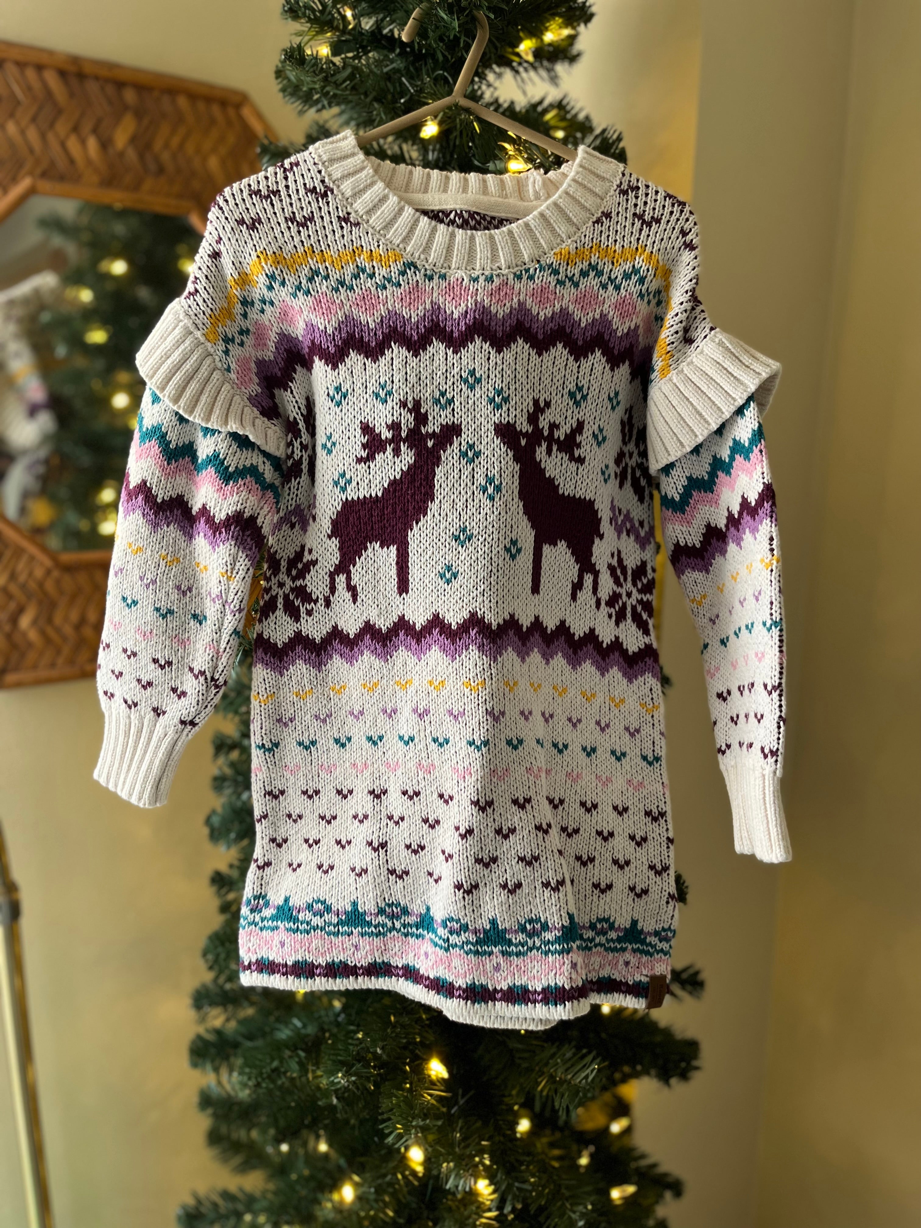 Roots || Deer Sweater Dress || 3Y