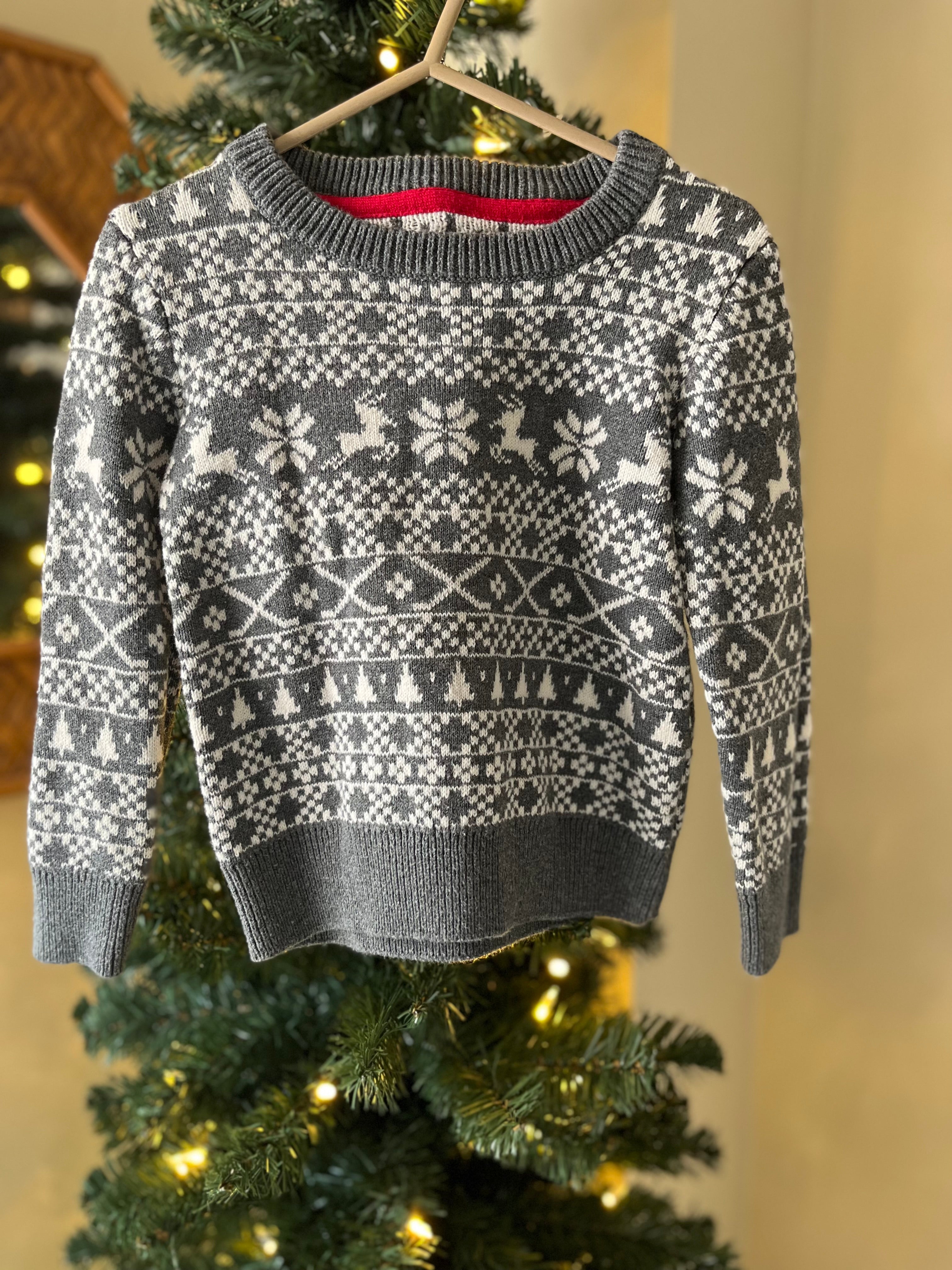 George || Grey Christmas Sweater || 4Y