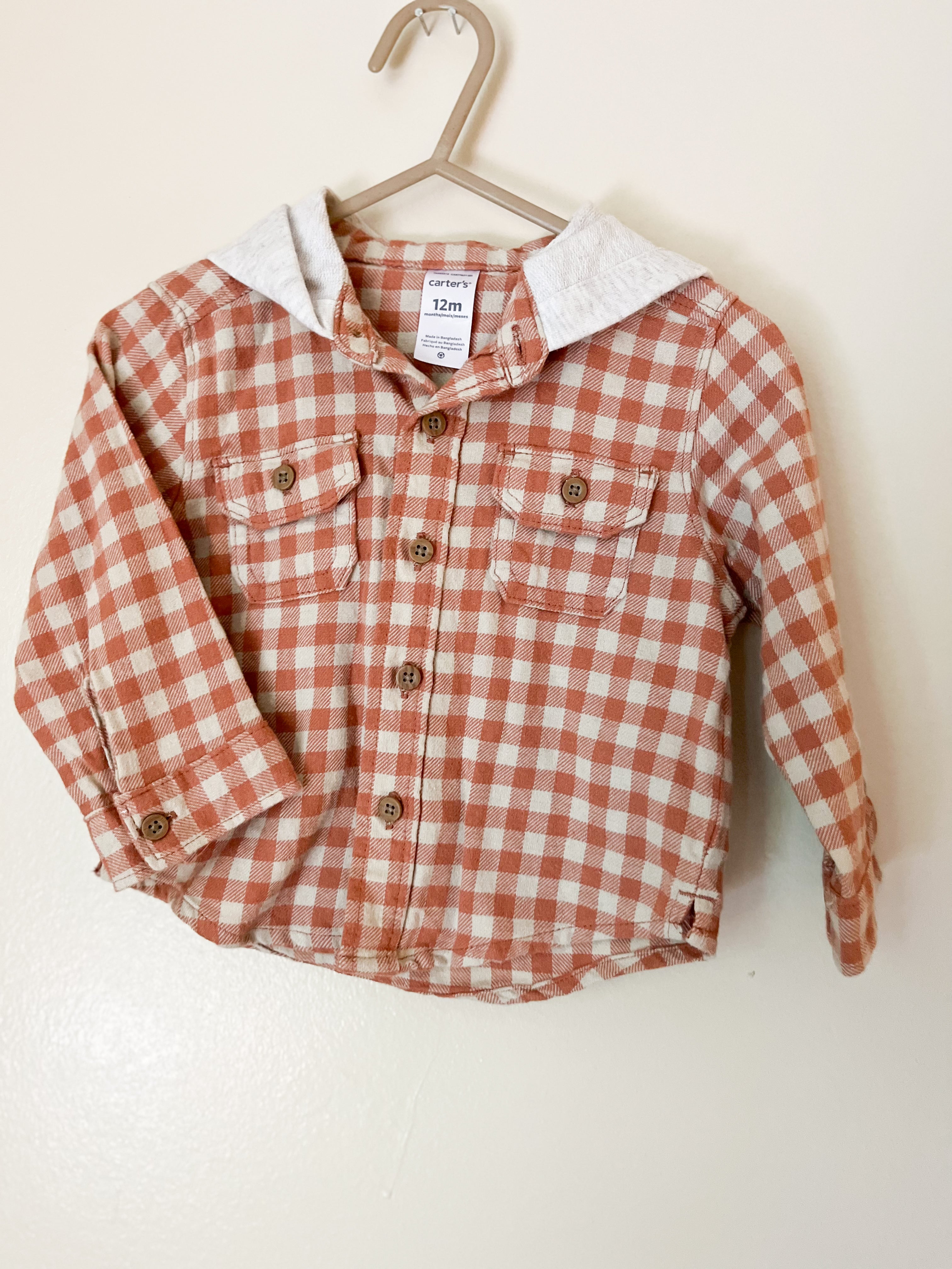 Carters || plaid bottom up || 12m