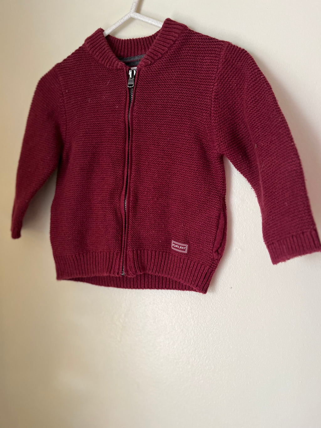Zara || Knit Sweater in burgundy || 9-12m
