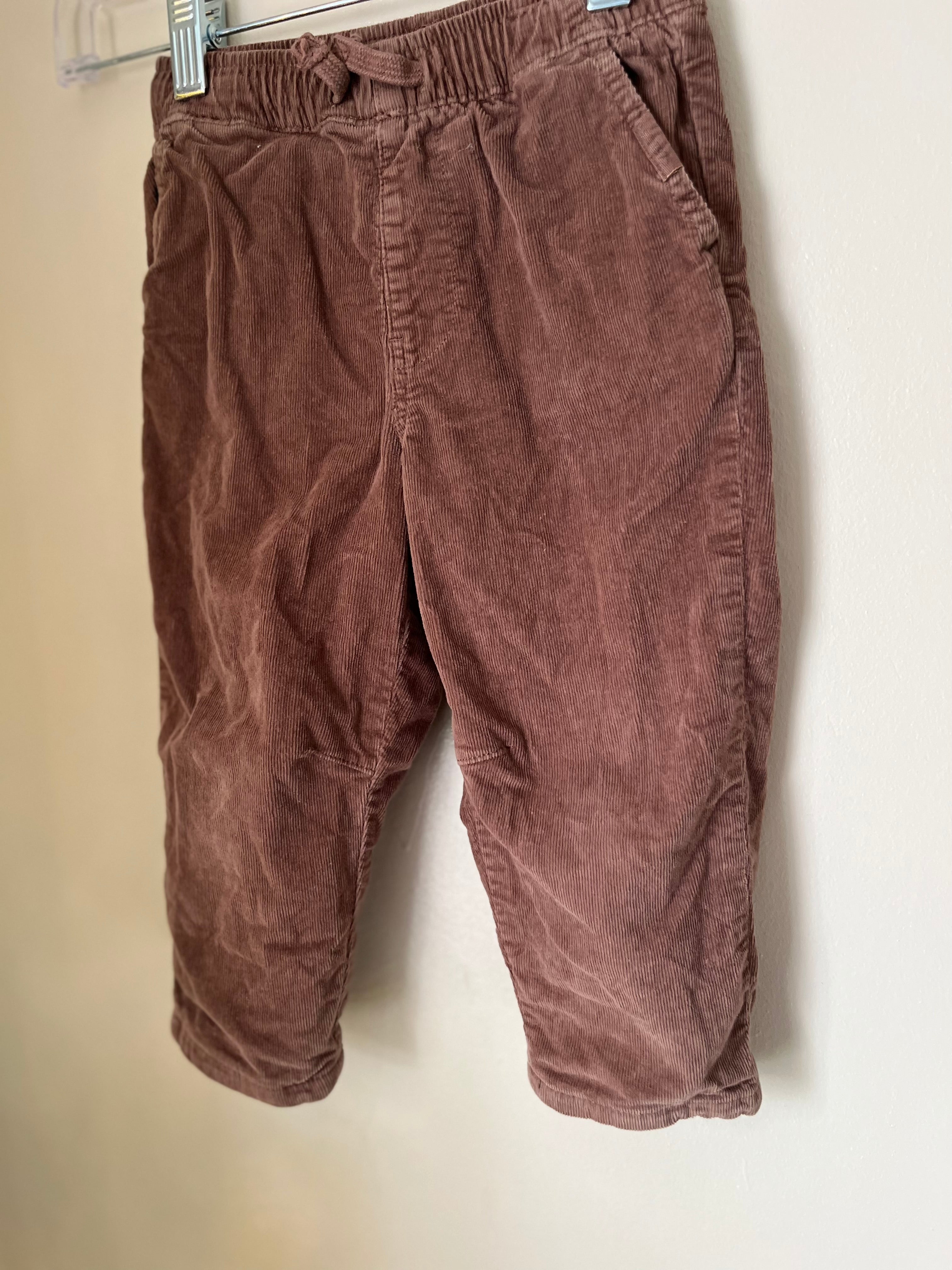 Zara || Lined Brown Corduroy Pants || 2Y