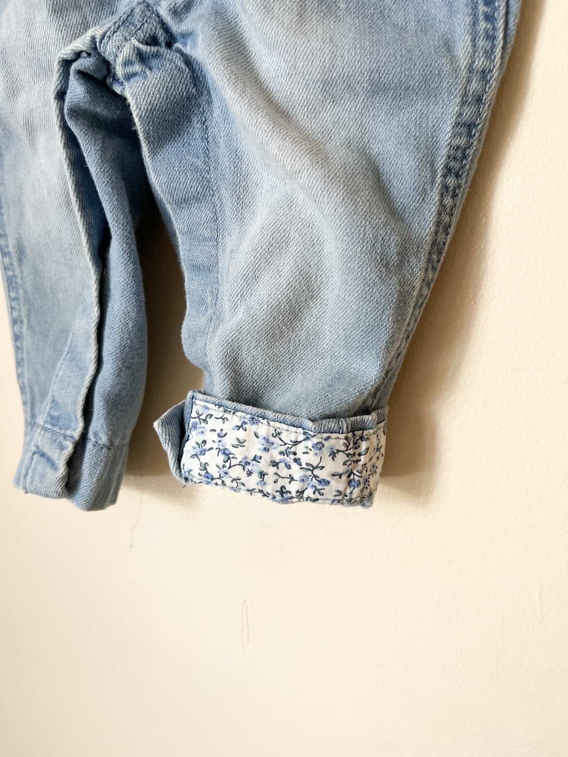 Oshkosh || Floral Jean Overalls || 6m