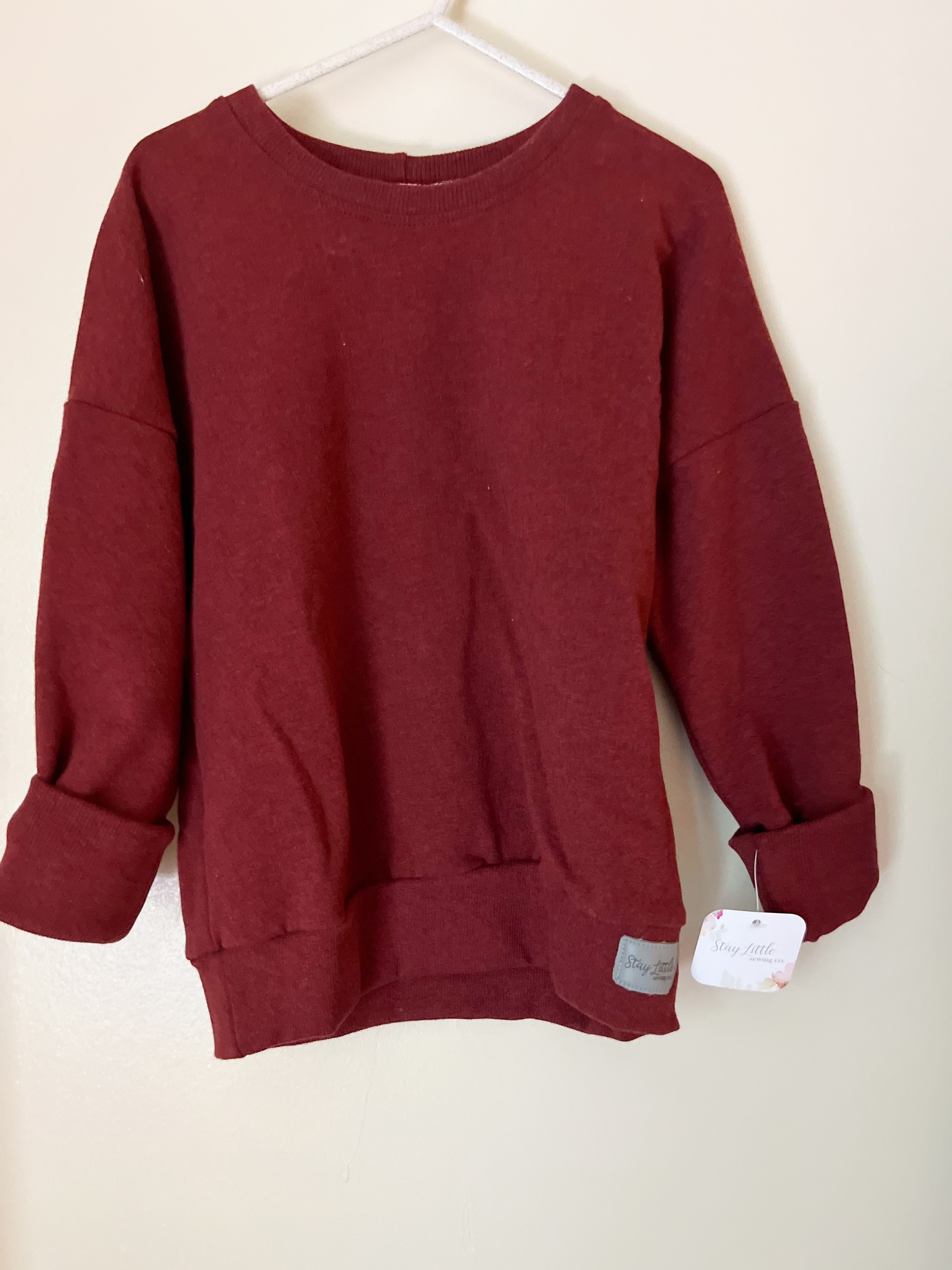 Stay Little Sewing Co || Small shop Grow with me Sweater || 3-6Y